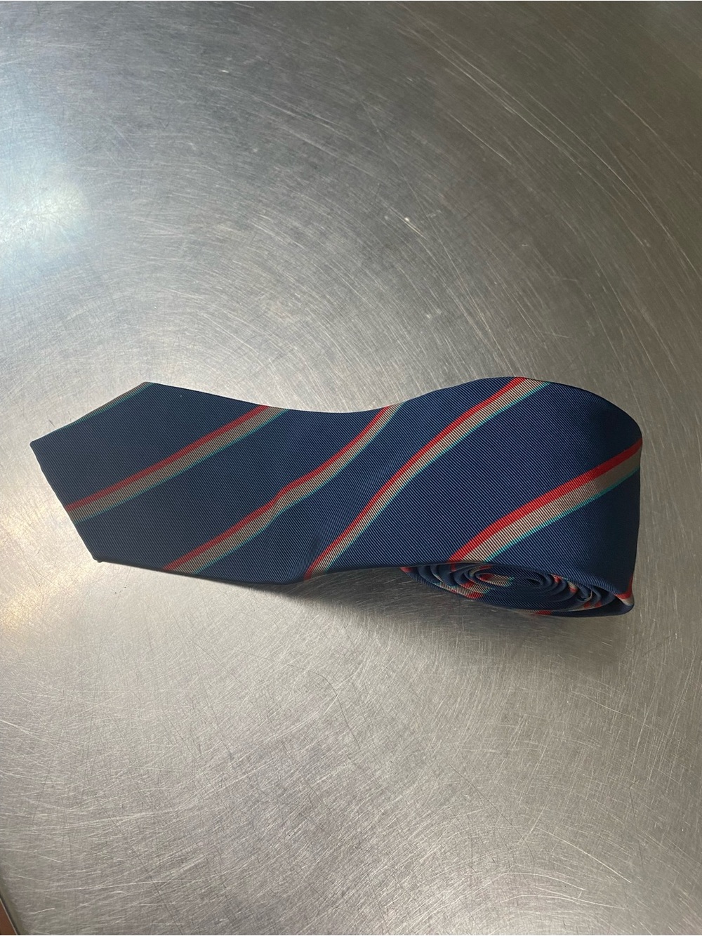 Navy Diagonal Stripe Men's Tie - Unbranded